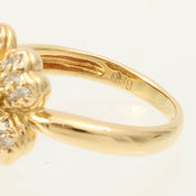 18K Gold Diamond Clover Motif Ring #48