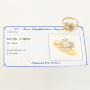 18K Gold Diamond Clover Motif Ring #48