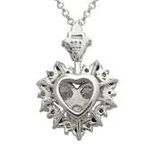 18K White Gold Black Diamond Heart Motif Necklace