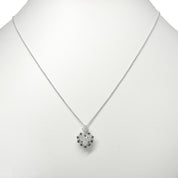 18K White Gold Black Diamond Heart Motif Necklace