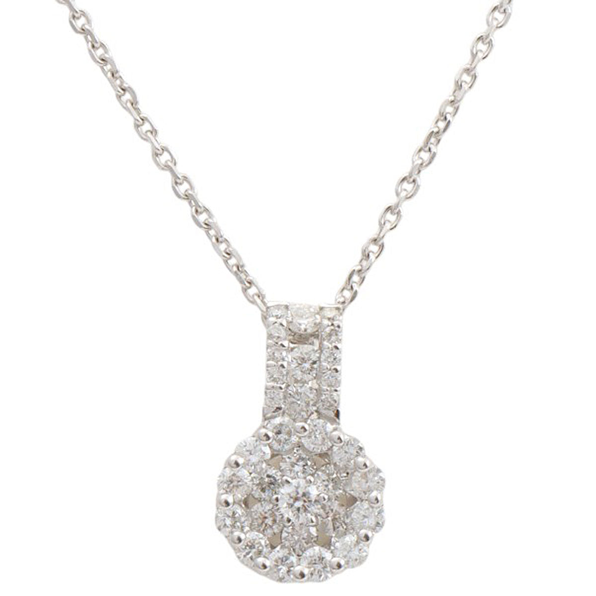 18K White Gold Diamond Design Necklace