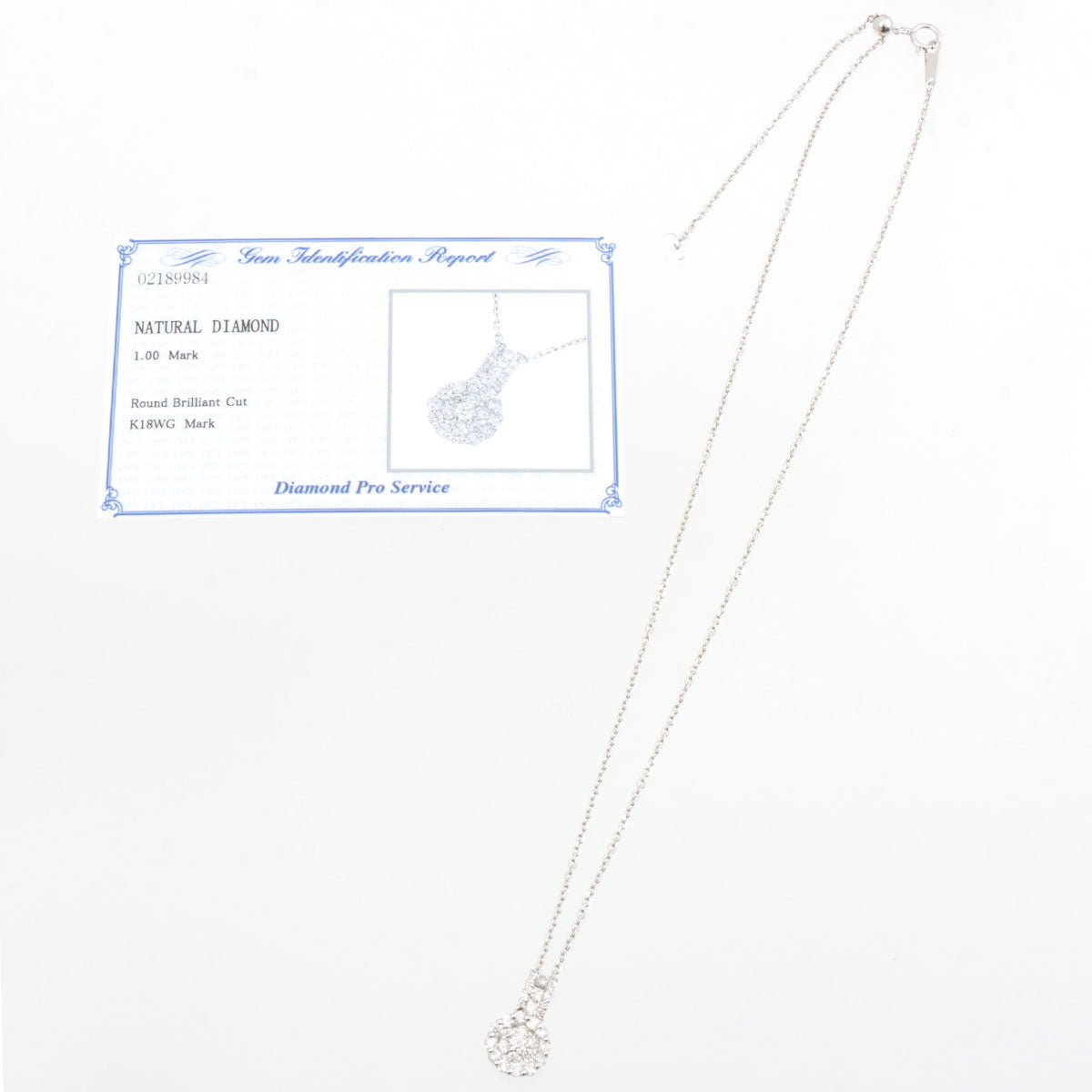 18K White Gold Diamond Design Necklace