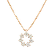 18K Diamond Circle Necklace Yellow Gold