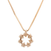 18K Diamond Circle Necklace Yellow Gold