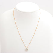 18K Diamond Circle Necklace Yellow Gold