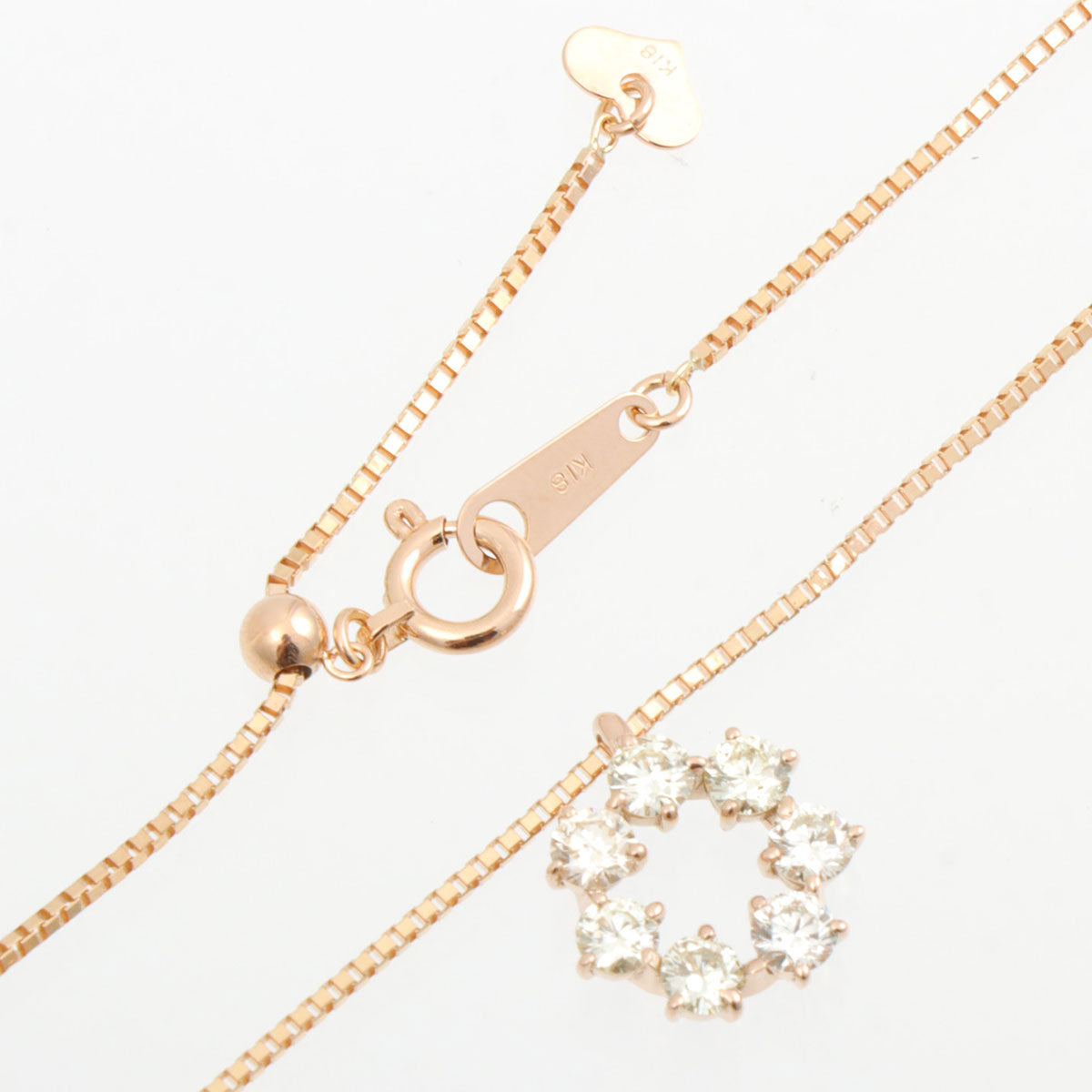 18K Diamond Circle Necklace Yellow Gold