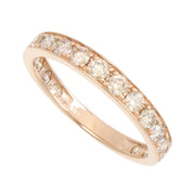 18K Diamond Ring, size 56, Pink Gold