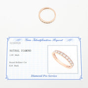 18K Diamond Ring, size 56, Pink Gold