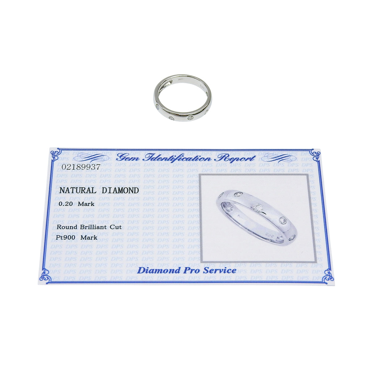 PT900 Diamond Ring #52 Silver