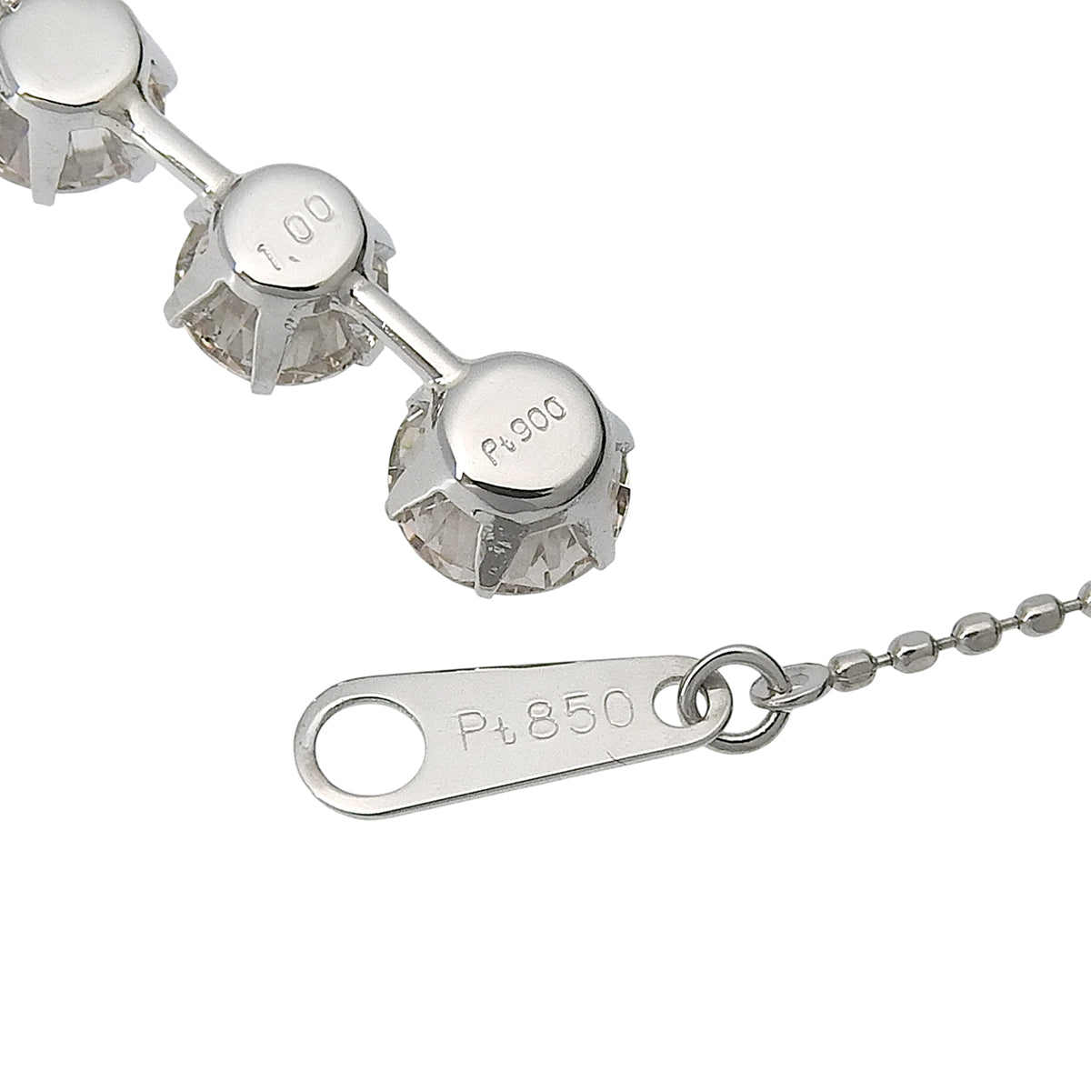 PT900 Diamond Design Necklace Silver