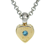 18K PT900 Diamond Heart Motif Necklace Silver/Gold
