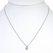 18K PT900 Diamond Heart Motif Necklace Silver/Gold
