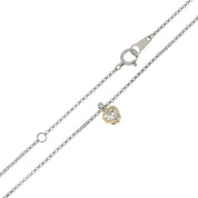 18K PT900 Diamond Heart Motif Necklace Silver/Gold