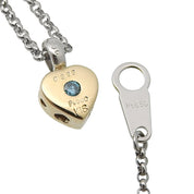 18K PT900 Diamond Heart Motif Necklace Silver/Gold