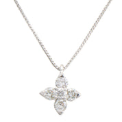 18K Diamond Flower Necklace White Gold
