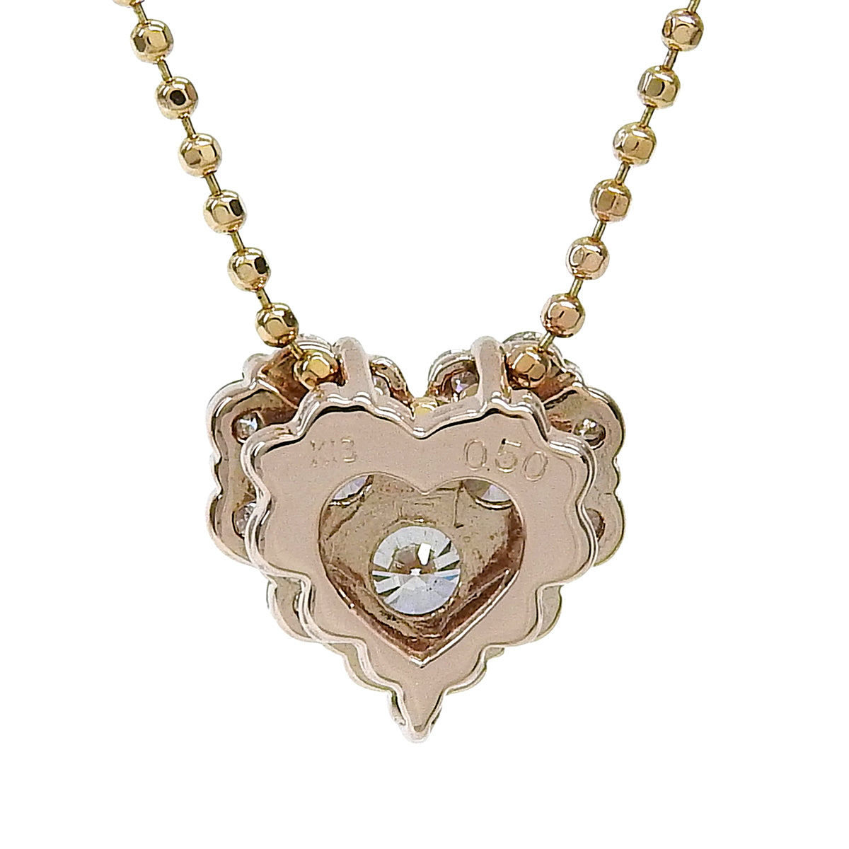 18K Gold Diamond Heart Motif Necklace