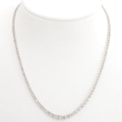 18K White Gold Tennis Necklace