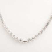 18K White Gold Tennis Necklace