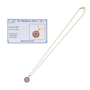 18K Ruby and Diamond Round Motif Necklace, Gold/Bordeaux