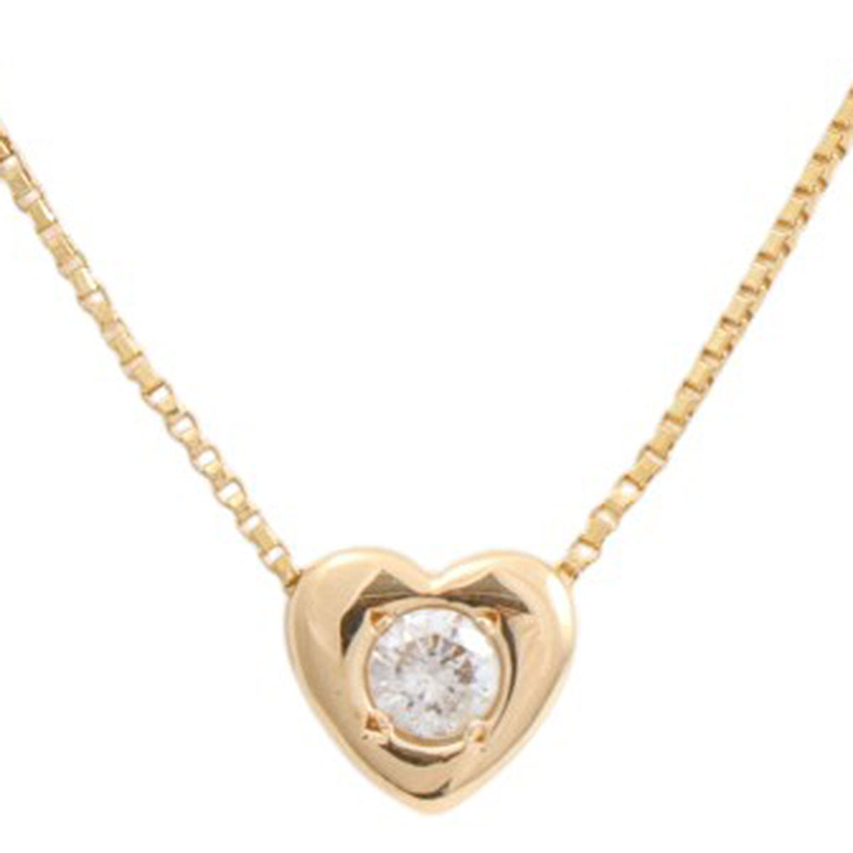 18K Yellow Gold Diamond Heart Motif Necklace