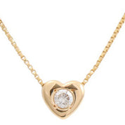 18K Yellow Gold Diamond Heart Motif Necklace