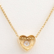 18K Yellow Gold Diamond Heart Motif Necklace