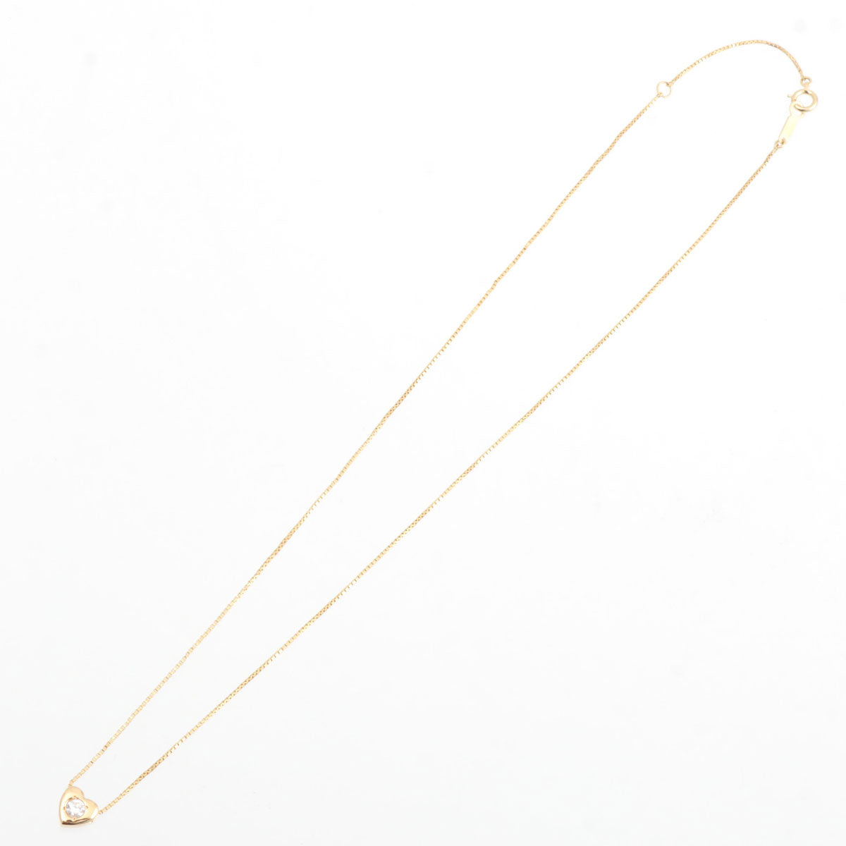 18K Yellow Gold Diamond Heart Motif Necklace
