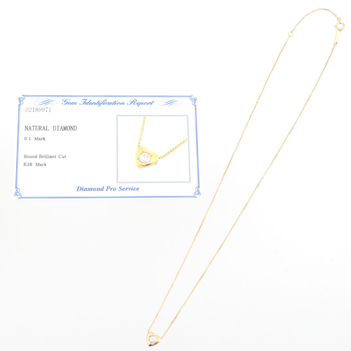 18K Yellow Gold Diamond Heart Motif Necklace