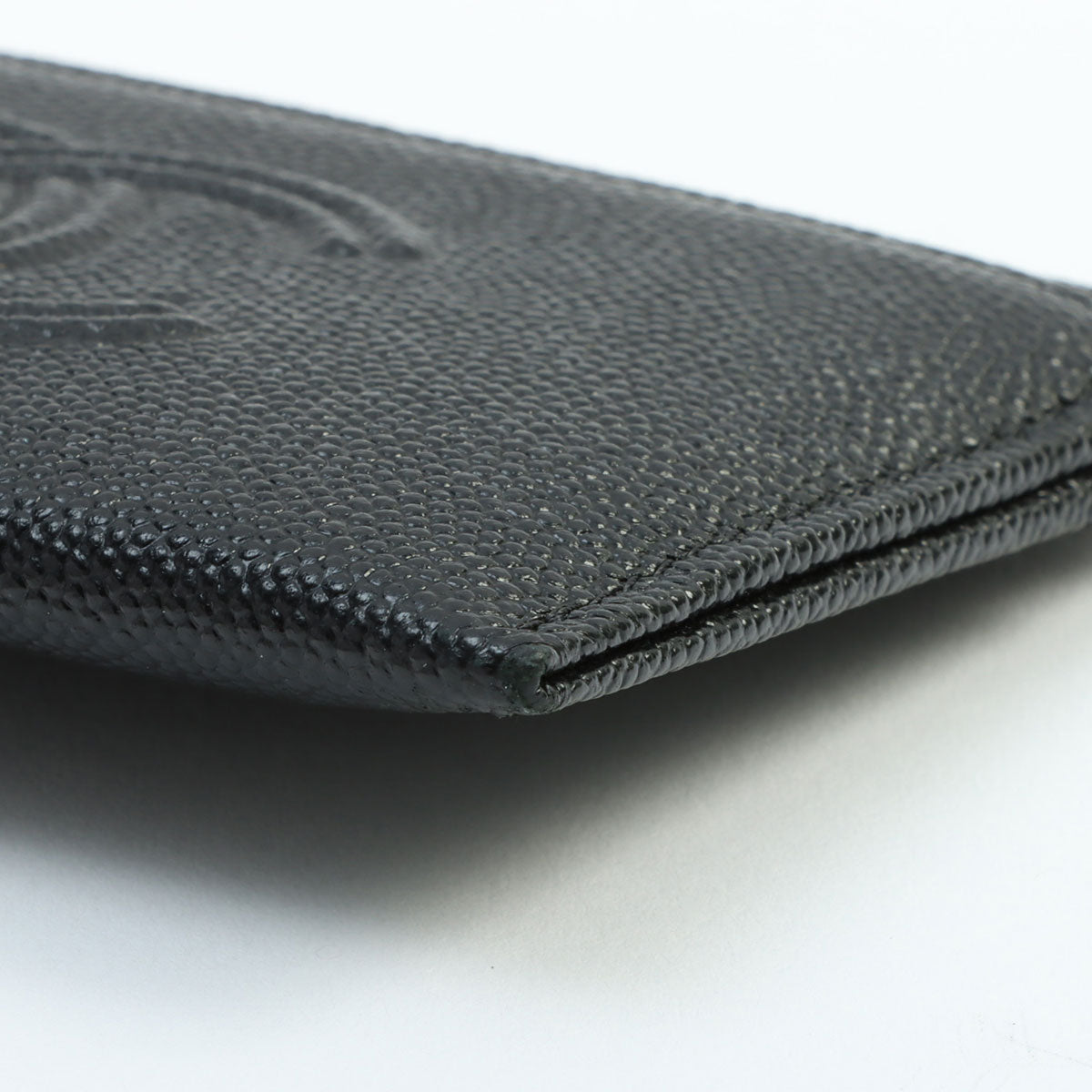 Caviar Skin CC Mark Stitch Card Case, Black, manufactured around 2020