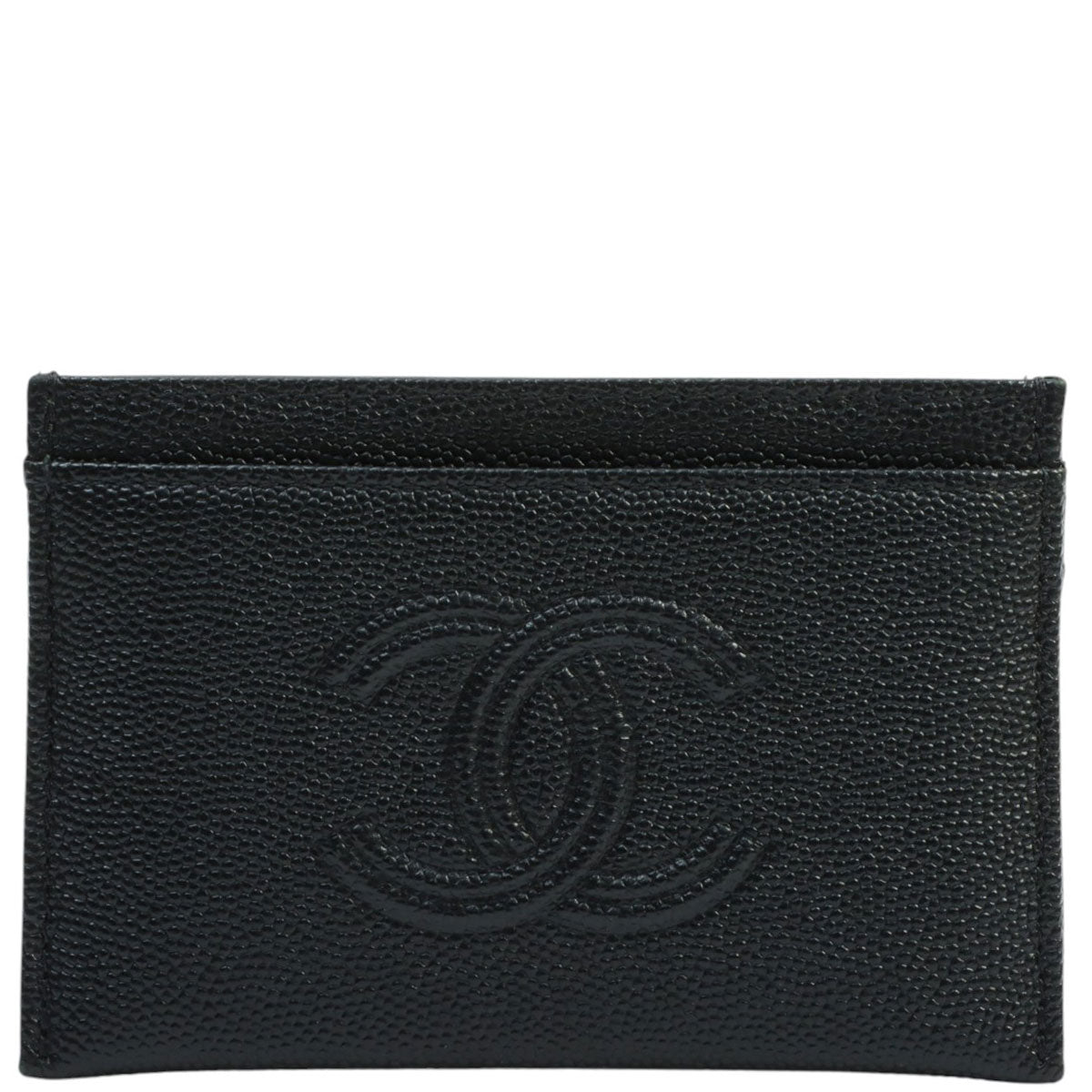 Caviar Skin CC Mark Stitch Card Case, Black, manufactured around 2020