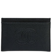 Caviar Skin CC Mark Stitch Card Case, Black, manufactured around 2020