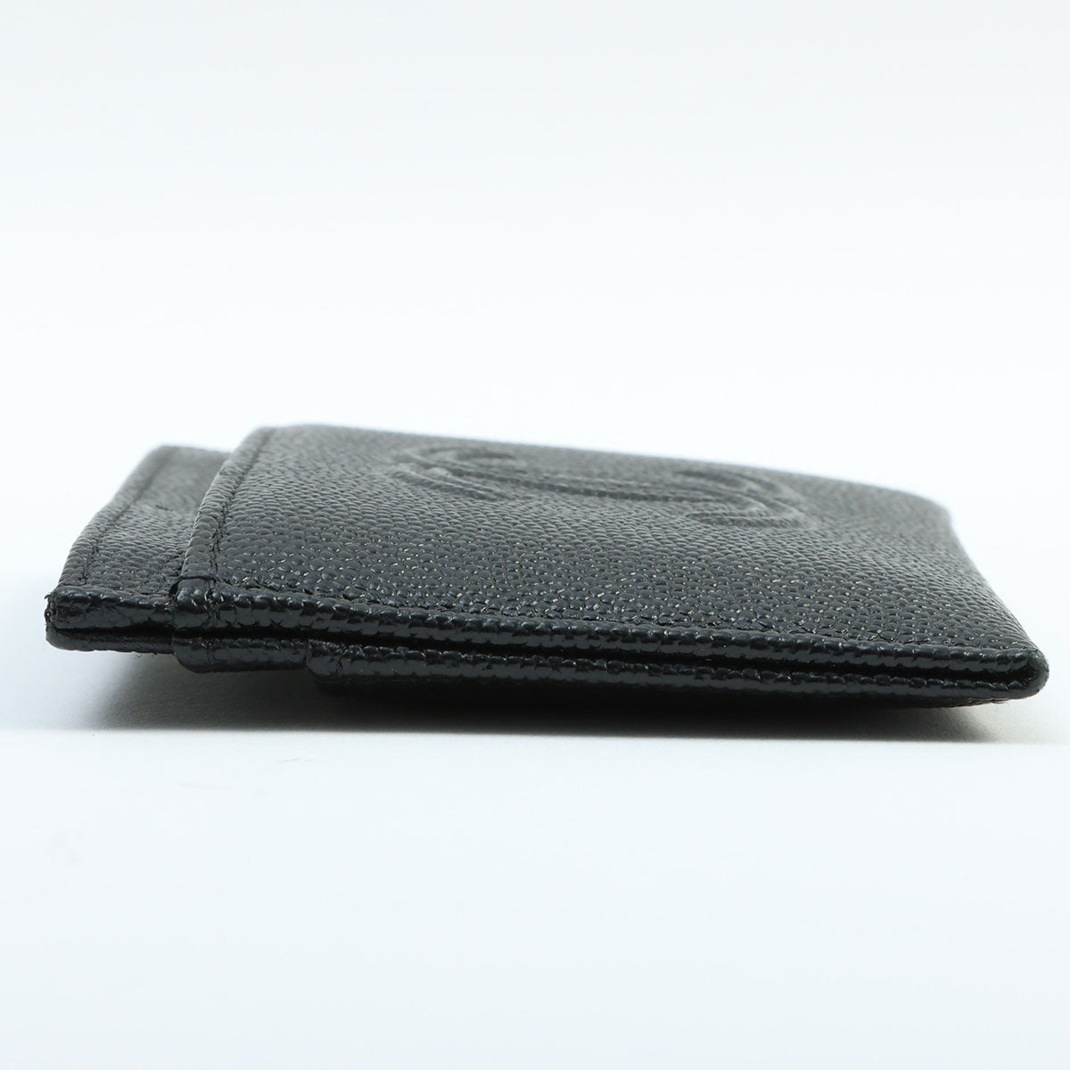 Caviar Skin CC Mark Stitch Card Case, Black, manufactured around 2020