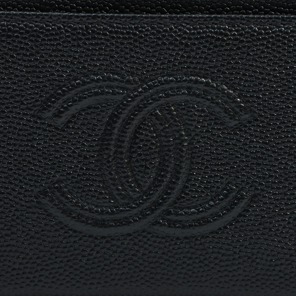 Caviar Skin CC Mark Stitch Card Case, Black, manufactured around 2020