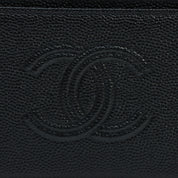 Caviar Skin CC Mark Stitch Card Case, Black, manufactured around 2020