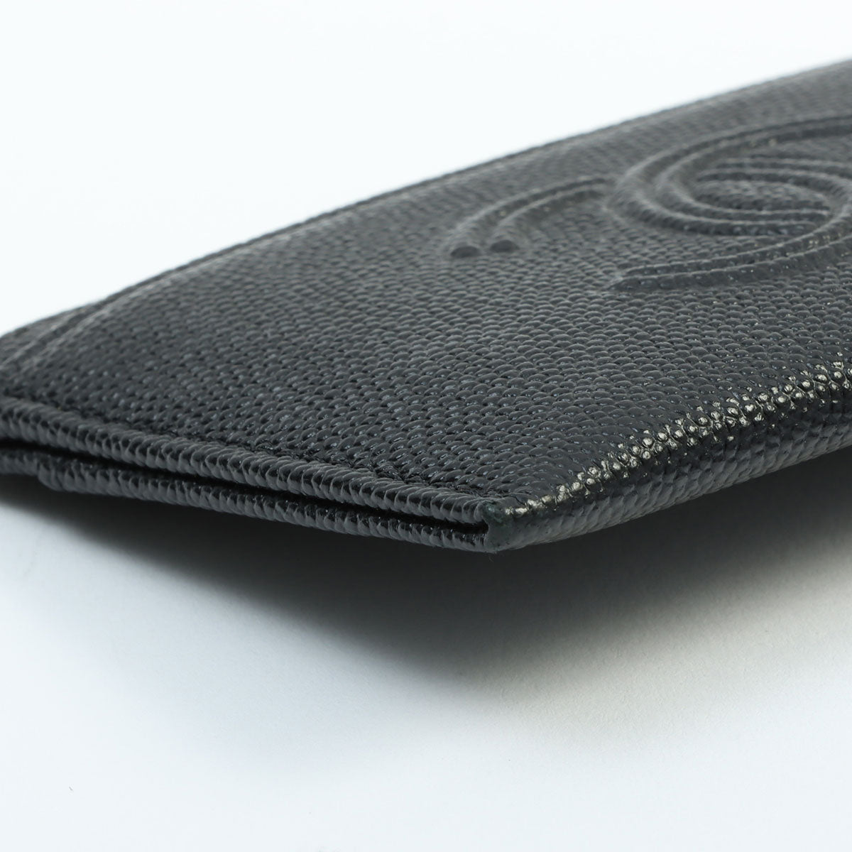 Caviar Skin CC Mark Stitch Card Case, Black, manufactured around 2020