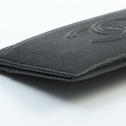 Caviar Skin CC Mark Stitch Card Case, Black, manufactured around 2020