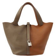 2012 Picotin Lock Casaque MM Etoupe/Gold