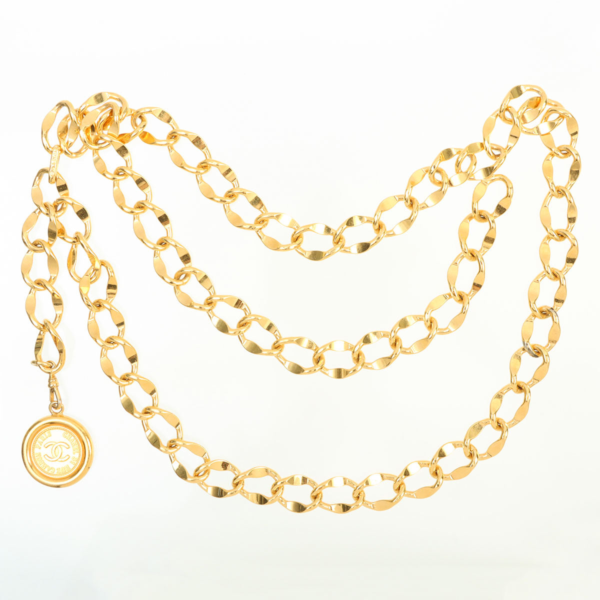 CC Mark Coin Charm Chain Belt Gold