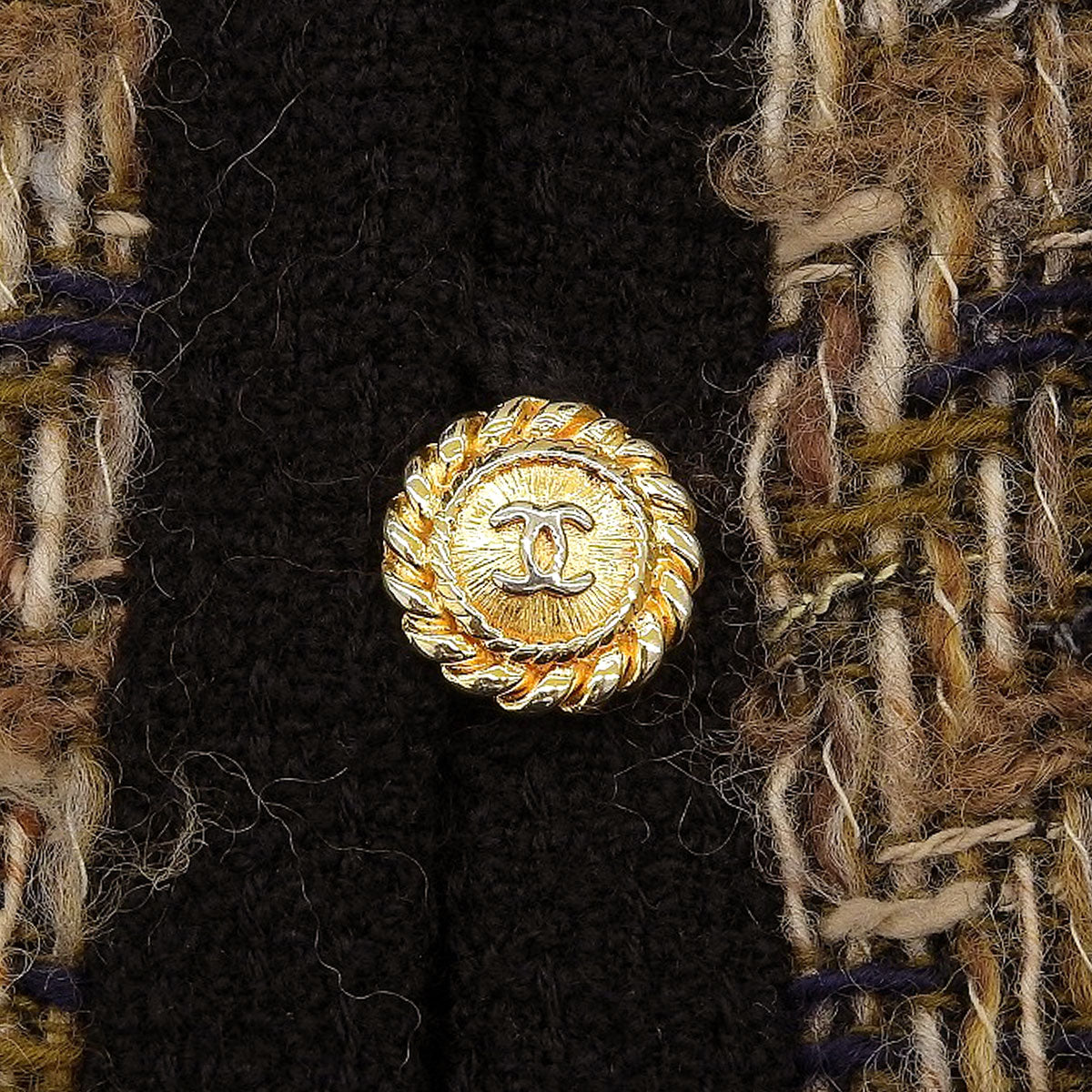 Tweed CC Mark Button Set-up #34 Black/Brown