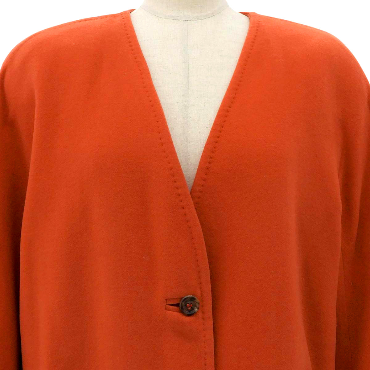 Collarless long coat #40 Orange