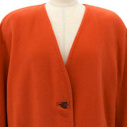 Collarless long coat #40 Orange