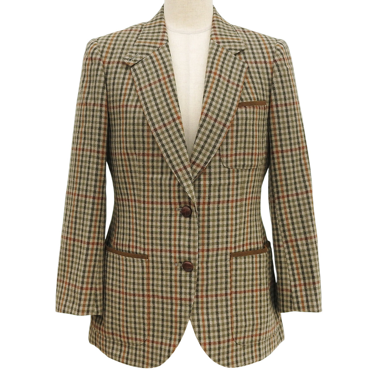 Checked Pattern Jacket #9 Beige/Khaki