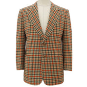 Check Pattern Tailored Jacket #M Beige/Orange/Green