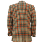 Check Pattern Tailored Jacket #M Beige/Orange/Green