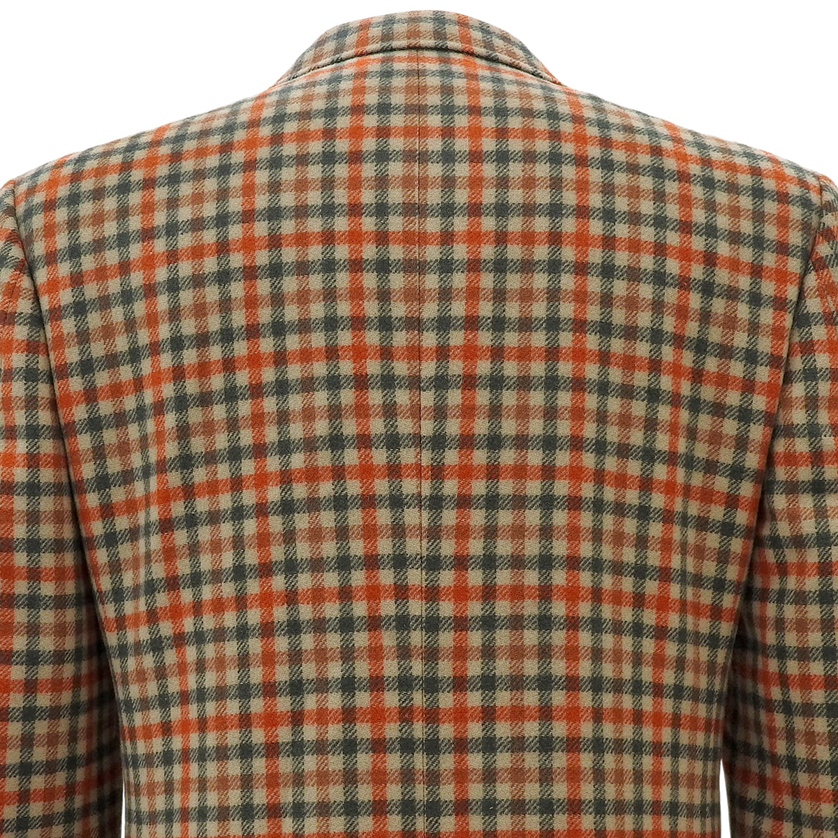 Check Pattern Tailored Jacket #M Beige/Orange/Green
