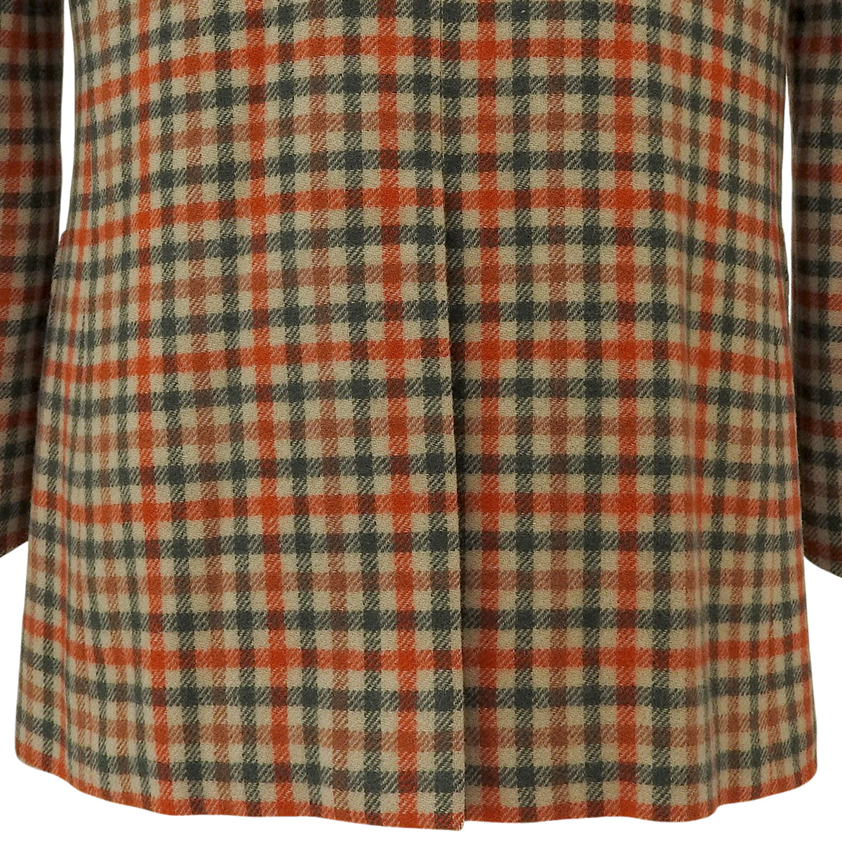 Check Pattern Tailored Jacket #M Beige/Orange/Green