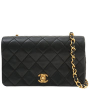 Circa 1990 Full Flap Chain Bag Mini Black