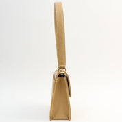 1998 Vintage Caviar Leather Matelassé Stitch CC Turn-Lock Handbag, Beige