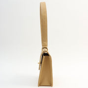 1998 Vintage Caviar Leather Matelassé Stitch CC Turn-Lock Handbag, Beige