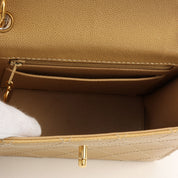 1998 Vintage Caviar Leather Matelassé Stitch CC Turn-Lock Handbag, Beige